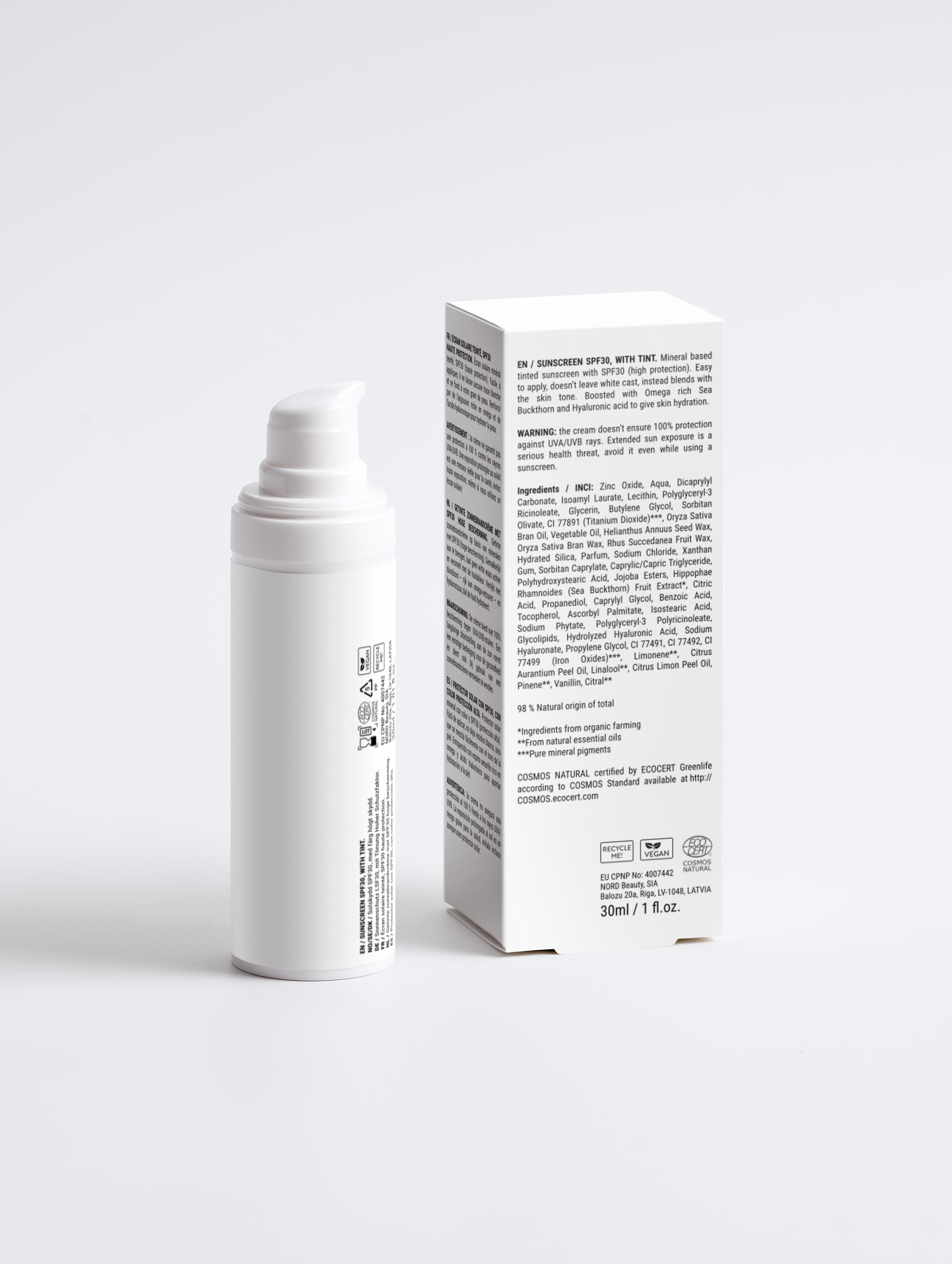 Sunscreen SPF30, with tint